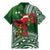 Christmas Hawaii with I'iwi Bird Family Matching Mermaid Dress and Hawaiian Shirt Aloha Mele Kalikimaka - Green Art