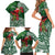 Christmas Hawaii with I'iwi Bird Family Matching Short Sleeve Bodycon Dress and Hawaiian Shirt Aloha Mele Kalikimaka - Green Art