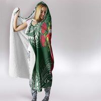 Christmas Hawaii with I'iwi Bird Hooded Blanket Aloha Mele Kalikimaka - Green Art LT9 - Polynesian Pride
