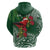 Christmas Hawaii with I'iwi Bird Hoodie Aloha Mele Kalikimaka - Green Art