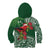 Christmas Hawaii with I'iwi Bird Kid Hoodie Aloha Mele Kalikimaka - Green Art