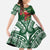 Christmas Hawaii with I'iwi Bird Kid Short Sleeve Dress Aloha Mele Kalikimaka - Green Art