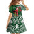 Christmas Hawaii with I'iwi Bird Kid Short Sleeve Dress Aloha Mele Kalikimaka - Green Art