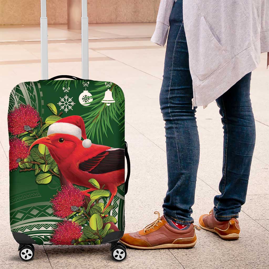 Christmas Hawaii with I'iwi Bird Luggage Cover Aloha Mele Kalikimaka - Green Art