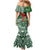 Christmas Hawaii with I'iwi Bird Mermaid Dress Aloha Mele Kalikimaka - Green Art