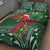 Christmas Hawaii with I'iwi Bird Quilt Bed Set Aloha Mele Kalikimaka - Green Art