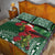 Christmas Hawaii with I'iwi Bird Quilt Bed Set Aloha Mele Kalikimaka - Green Art