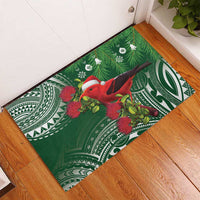 Christmas Hawaii with I'iwi Bird Rubber Doormat Aloha Mele Kalikimaka - Green Art LT9 - Polynesian Pride