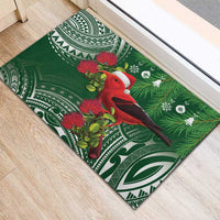 Christmas Hawaii with I'iwi Bird Rubber Doormat Aloha Mele Kalikimaka - Green Art LT9 - Polynesian Pride