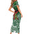 Christmas Hawaii with I'iwi Bird Short Sleeve Bodycon Dress Aloha Mele Kalikimaka - Green Art