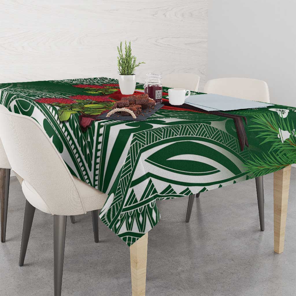 Christmas Hawaii with I'iwi Bird Tablecloth Aloha Mele Kalikimaka - Green Art LT9 - Polynesian Pride