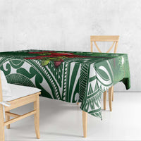 Christmas Hawaii with I'iwi Bird Tablecloth Aloha Mele Kalikimaka - Green Art LT9 - Polynesian Pride