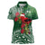 Christmas Hawaii with I'iwi Bird Women Polo Shirt Aloha Mele Kalikimaka - Green Art