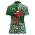 Christmas Hawaii with I'iwi Bird Women Polo Shirt Aloha Mele Kalikimaka - Green Art