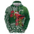 Christmas Hawaii with I'iwi Bird Zip Hoodie Aloha Mele Kalikimaka - Green Art