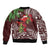 Christmas Hawaii with I'iwi Bird Bomber Jacket Aloha Mele Kalikimaka - Oxblood Art