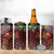 Christmas Hawaii with I'iwi Bird 4 in 1 Can Cooler Tumbler Aloha Mele Kalikimaka - Oxblood Art