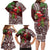 Christmas Hawaii with I'iwi Bird Family Matching Long Sleeve Bodycon Dress and Hawaiian Shirt Aloha Mele Kalikimaka - Oxblood Art