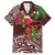 Christmas Hawaii with I'iwi Bird Family Matching Long Sleeve Bodycon Dress and Hawaiian Shirt Aloha Mele Kalikimaka - Oxblood Art