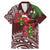 Christmas Hawaii with I'iwi Bird Family Matching Mermaid Dress and Hawaiian Shirt Aloha Mele Kalikimaka - Oxblood Art