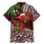 Christmas Hawaii with I'iwi Bird Family Matching Mermaid Dress and Hawaiian Shirt Aloha Mele Kalikimaka - Oxblood Art