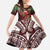 Christmas Hawaii with I'iwi Bird Family Matching Off Shoulder Maxi Dress and Hawaiian Shirt Aloha Mele Kalikimaka - Oxblood Art