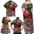 Christmas Hawaii with I'iwi Bird Family Matching Off Shoulder Maxi Dress and Hawaiian Shirt Aloha Mele Kalikimaka - Oxblood Art