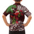 Christmas Hawaii with I'iwi Bird Family Matching Off Shoulder Short Dress and Hawaiian Shirt Aloha Mele Kalikimaka - Oxblood Art