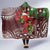 Christmas Hawaii with I'iwi Bird Hooded Blanket Aloha Mele Kalikimaka - Oxblood Art