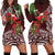 Christmas Hawaii with I'iwi Bird Hoodie Dress Aloha Mele Kalikimaka - Oxblood Art