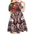 Christmas Hawaii with I'iwi Bird Kid Short Sleeve Dress Aloha Mele Kalikimaka - Oxblood Art