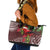 Christmas Hawaii with I'iwi Bird Leather Tote Bag Aloha Mele Kalikimaka - Oxblood Art