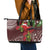 Christmas Hawaii with I'iwi Bird Leather Tote Bag Aloha Mele Kalikimaka - Oxblood Art