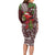 Christmas Hawaii with I'iwi Bird Long Sleeve Bodycon Dress Aloha Mele Kalikimaka - Oxblood Art