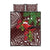 Christmas Hawaii with I'iwi Bird Quilt Bed Set Aloha Mele Kalikimaka - Oxblood Art