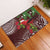 Christmas Hawaii with I'iwi Bird Rubber Doormat Aloha Mele Kalikimaka - Oxblood Art