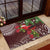 Christmas Hawaii with I'iwi Bird Rubber Doormat Aloha Mele Kalikimaka - Oxblood Art