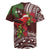 Christmas Hawaii with I'iwi Bird Rugby Jersey Aloha Mele Kalikimaka - Oxblood Art