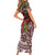 Christmas Hawaii with I'iwi Bird Short Sleeve Bodycon Dress Aloha Mele Kalikimaka - Oxblood Art