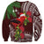 Christmas Hawaii with I'iwi Bird Sweatshirt Aloha Mele Kalikimaka - Oxblood Art