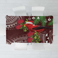 Christmas Hawaii with I'iwi Bird Tablecloth Aloha Mele Kalikimaka - Oxblood Art LT9 Oxblood - Polynesian Pride