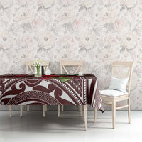 Christmas Hawaii with I'iwi Bird Tablecloth Aloha Mele Kalikimaka - Oxblood Art LT9 - Polynesian Pride
