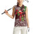 Christmas Hawaii with I'iwi Bird Women Sleeveless Polo Shirt Aloha Mele Kalikimaka - Oxblood Art