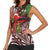 Christmas Hawaii with I'iwi Bird Women Sleeveless Polo Shirt Aloha Mele Kalikimaka - Oxblood Art