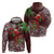 Christmas Hawaii with I'iwi Bird Zip Hoodie Aloha Mele Kalikimaka - Oxblood Art