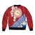 French Polynesia Bomber Jacket Tahitian Tiare Flowers Tribal