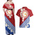 French Polynesia Couples Matching Off Shoulder Maxi Dress and Hawaiian Shirt Tahitian Tiare Flowers Tribal