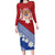 French Polynesia Family Matching Long Sleeve Bodycon Dress and Hawaiian Shirt Tahitian Tiare Flowers Tribal