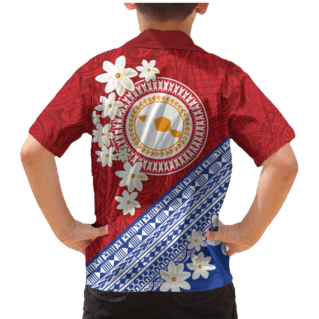 French Polynesia Family Matching Mermaid Dress and Hawaiian Shirt Tahitian Tiare Flowers Tribal