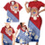 French Polynesia Family Matching Short Sleeve Bodycon Dress and Hawaiian Shirt Tahitian Tiare Flowers Tribal